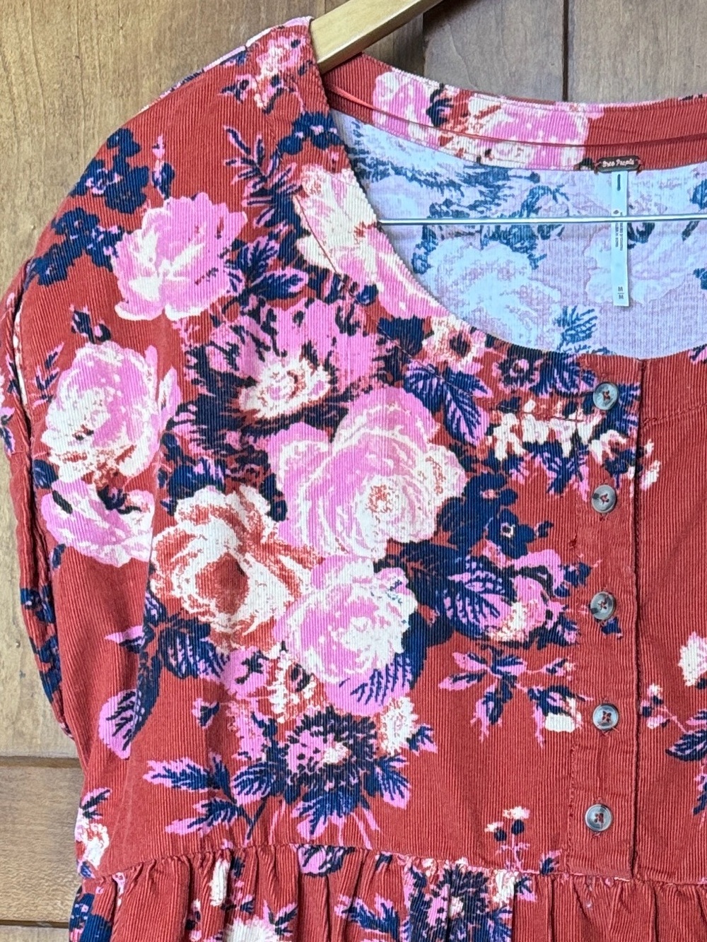 Free People Women’s Harper Floral Tiered Mini-Dress - Rust / Pink